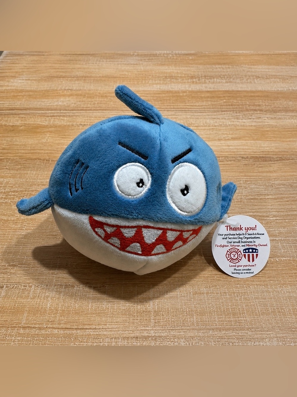Blue Plush Shark Dog Toy - Cheery Bite-Resistant Squeaker